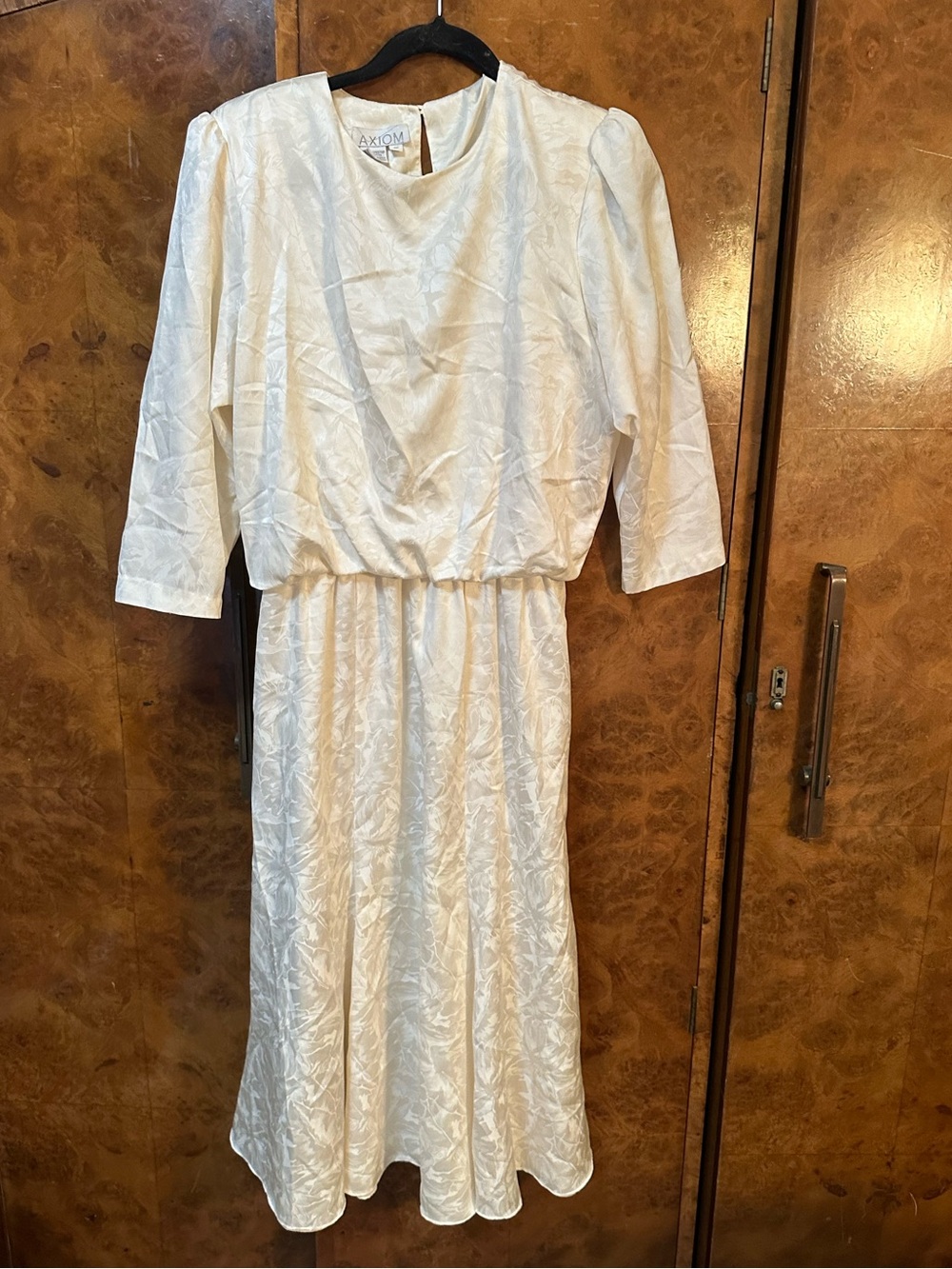 Axiom Cream Textured Midi Dress